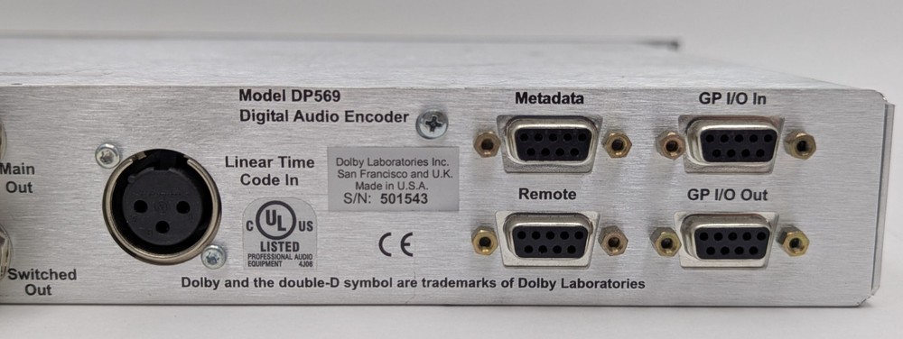 Dolby DP569 Multichannel Digital Pro Audio Encoder AC-3 DTV DP 569 1U Rackmount
