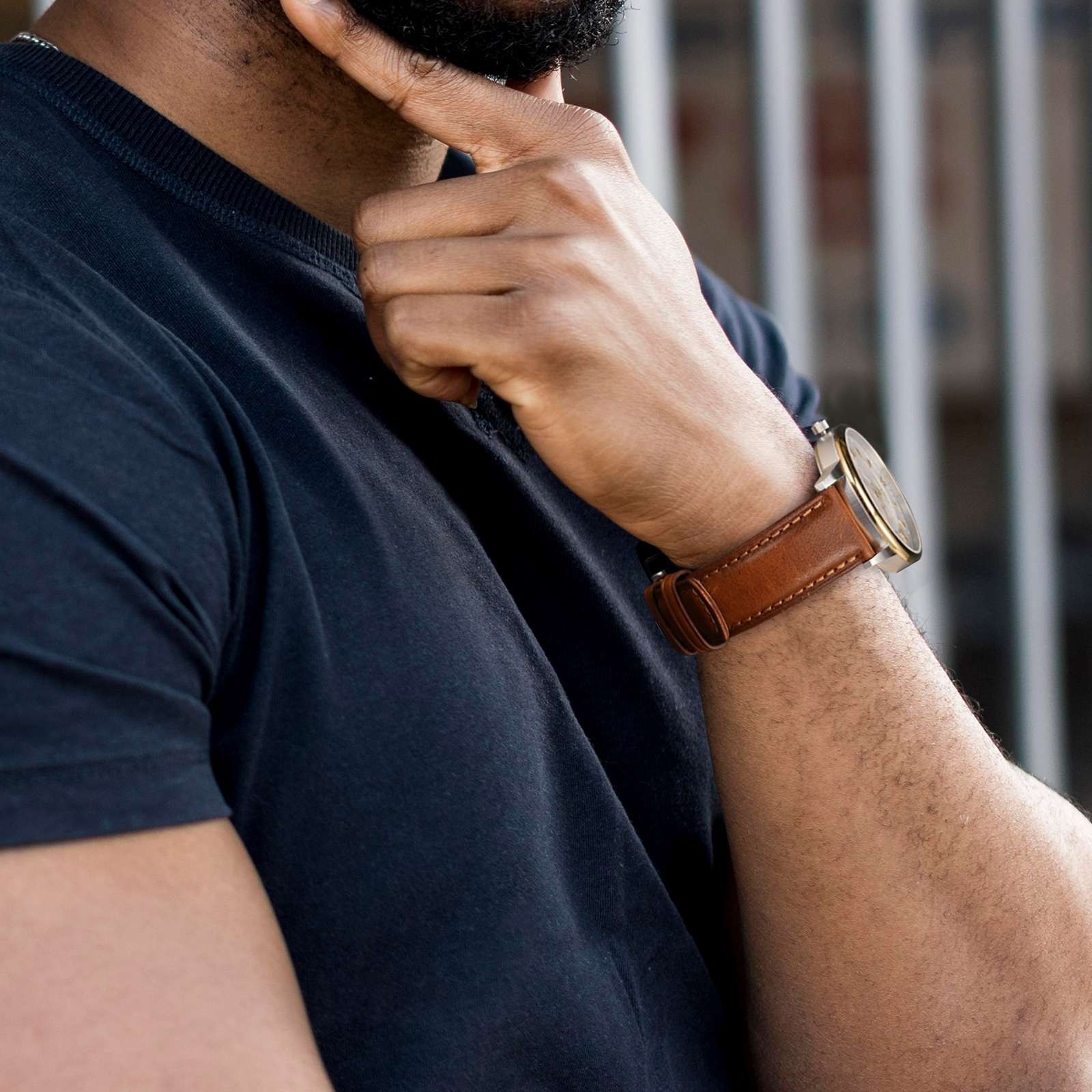 WOCCI Oil Wax Genuine Leather Watch Band, Quick Release Men Strap 18 20 22mm