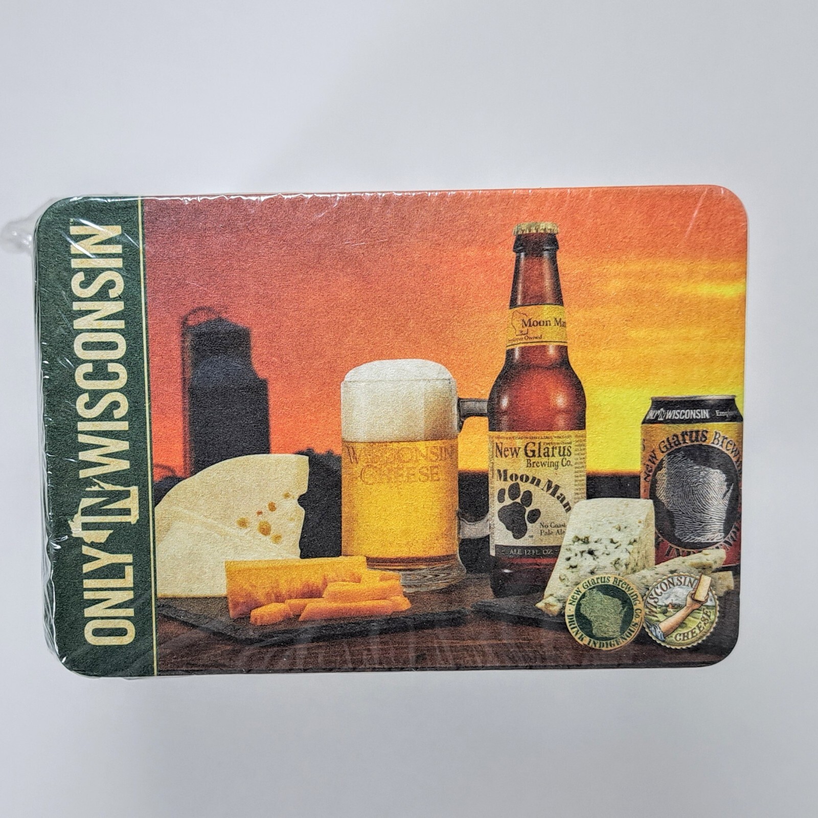 NEW GLARUS BREWING CO. WI Postcard Beer Coasters Set Sleeve Of 125 MOON MAN