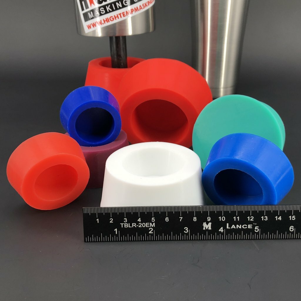 7 pc. Custom Cup Plug Kit - High Temp Masking Supply Silicone Powder Coating Set