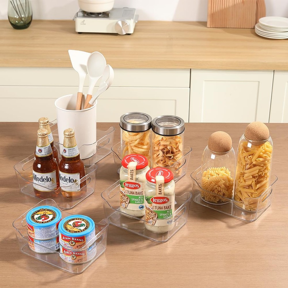 Plastic Storage Bins Clear Organizer Storage Containers Practical U-Shaped St...