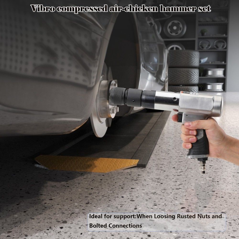 Multi-Functional Pneumatic Air Hammer Tool Set with Case & Chisel Kit Heavy Duty