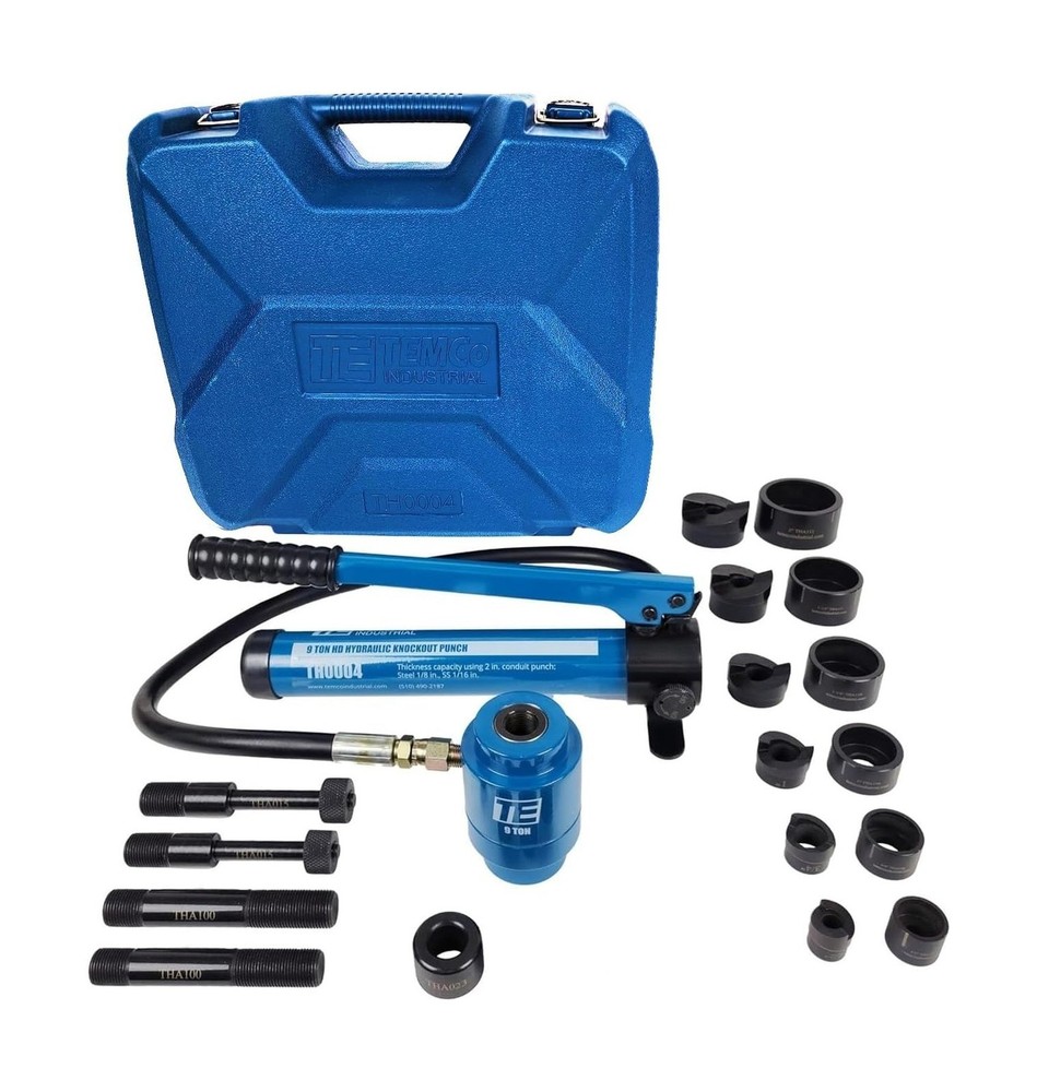 TEMCo Hydraulic Knockout Punch TH0004 - Electrical Conduit Hole Cutter Set KO...