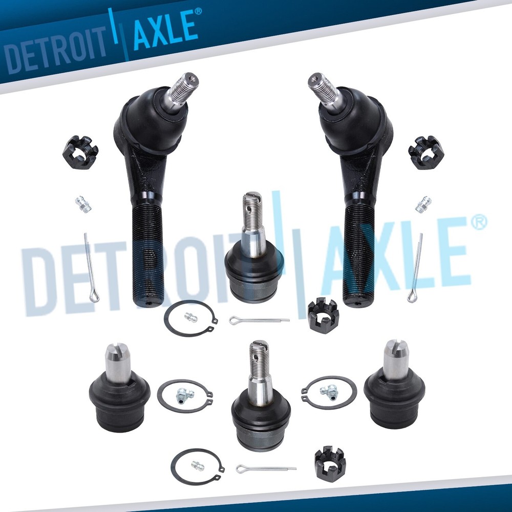 Front Upper & Lower Suspension Ball Joint + Tie Rod End for E15 E-150 Econoline