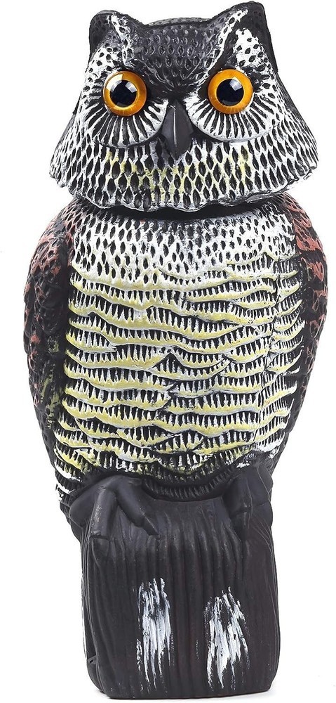 Waterproof Owl Scarecrow with Rotating Head