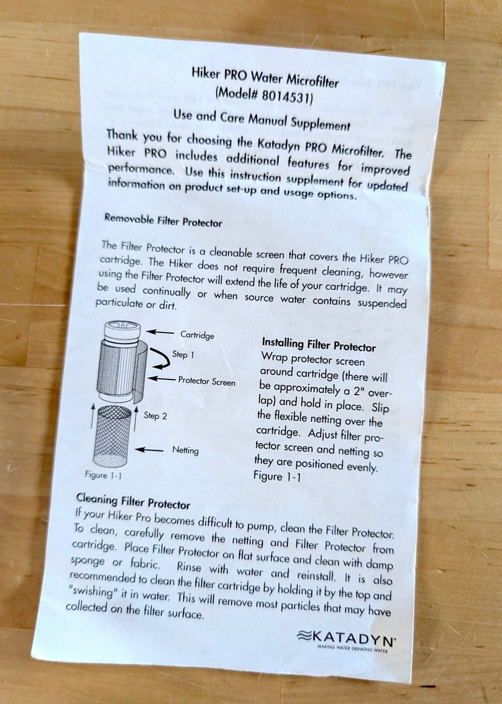 Katadyn Hiker Pro Microfilter Backpacking Water Filter Kit