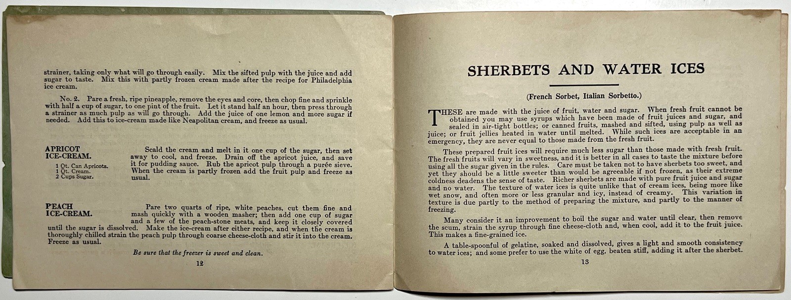 1905 FROZEN DAINTIES WHITE MOUNTAIN FREEZER ICE CREAM RECIPES BOOKLET LINCOLN NH