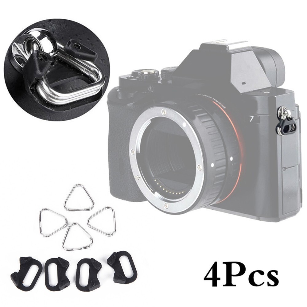 4pcs Triangular Split Rings for Camera Back Belt Strap Buckle Accessories