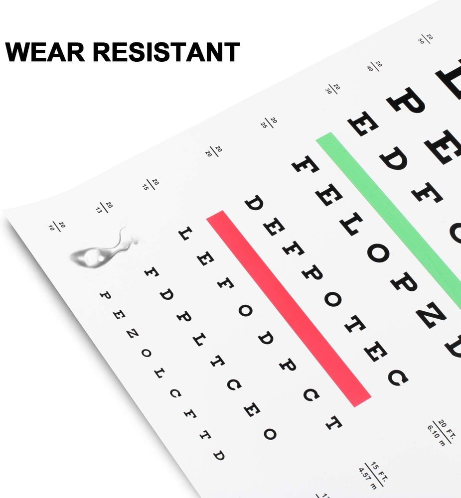 Washable Snellen Eye Chart - Essential Tool for Vision Testing & Education
