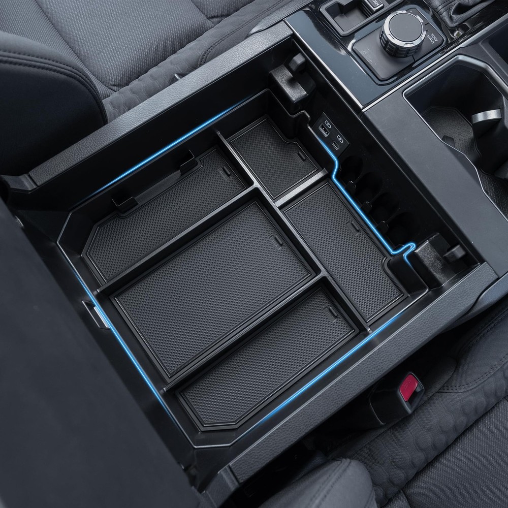 TOPINSTALL 5 Compartments Console Organizer Compatible with 2022-2026 Black