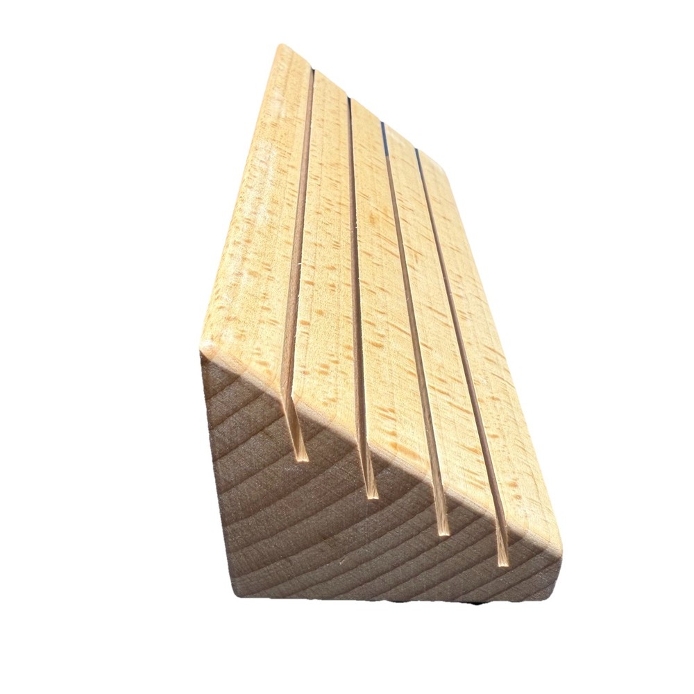 Standard Size Solid Beech Playing Card Holder 2 Piece Set Game Night NIB