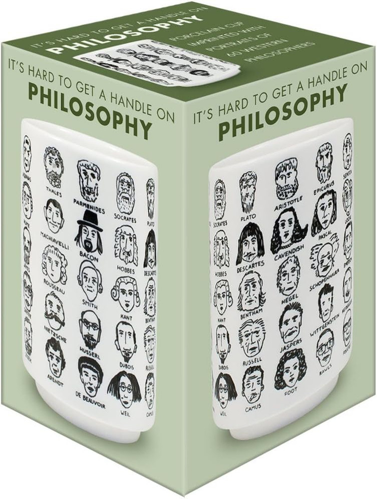 It'S Hard to Get a Handle on Philosophy - Porcelain Handleless Tea Cup Featuring