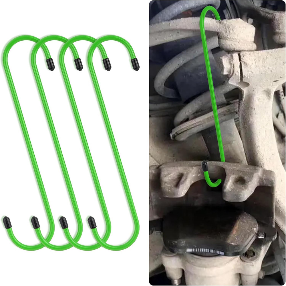 2Pc Brake Caliper Hanger Hook Tool Rubber Coated Brake Pad Change Set