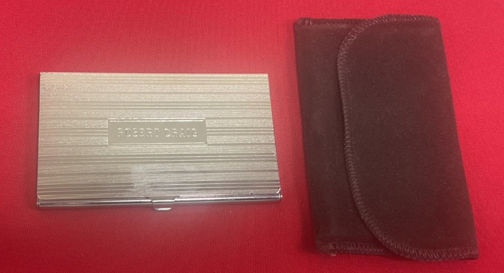 Vtg LUNT Silver-Plated Business Card Holder – Monogram Plate Robert Craig