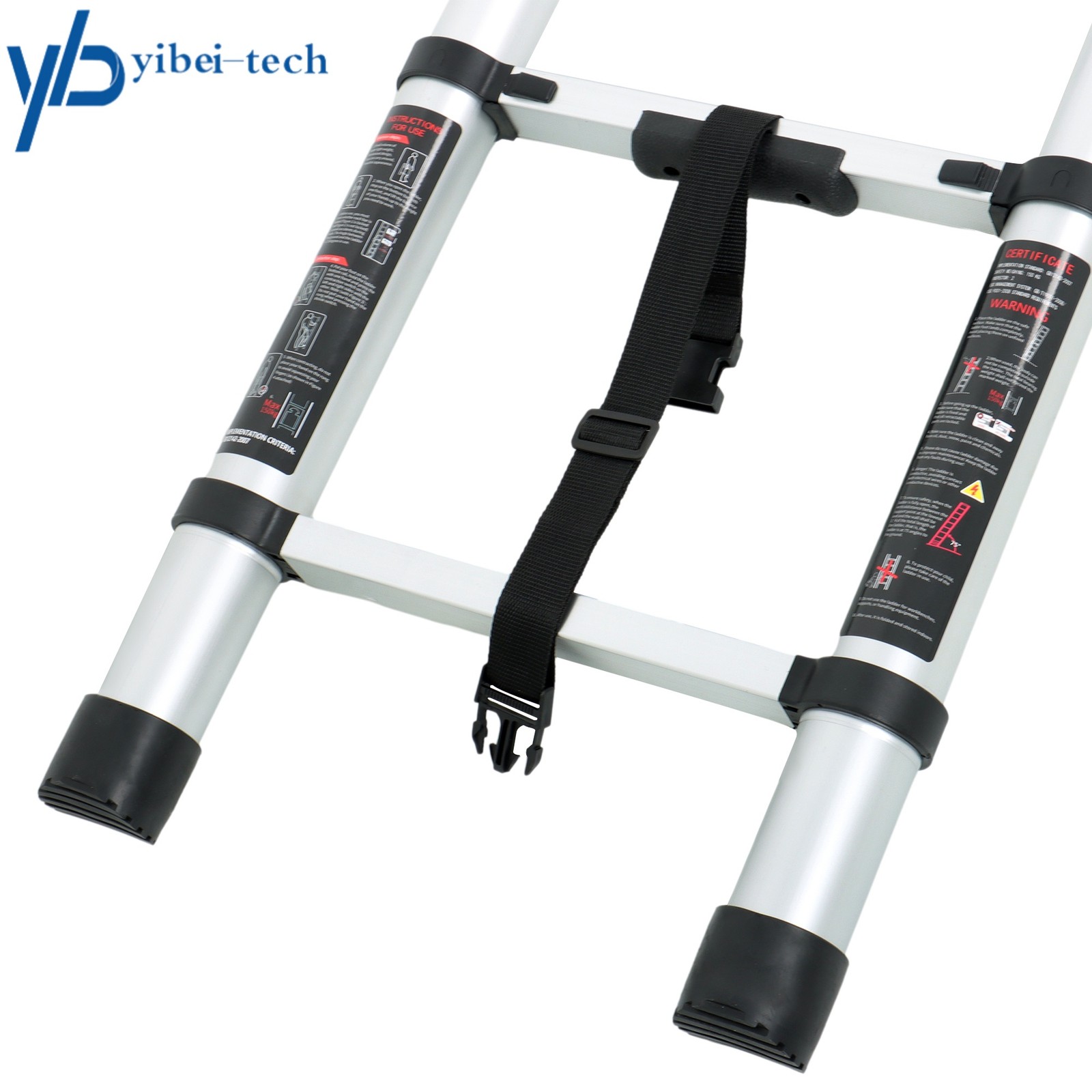 10.5 FT Telescoping Ladder Aluminum Telescopic Ladder with Hooks & Stabilizer