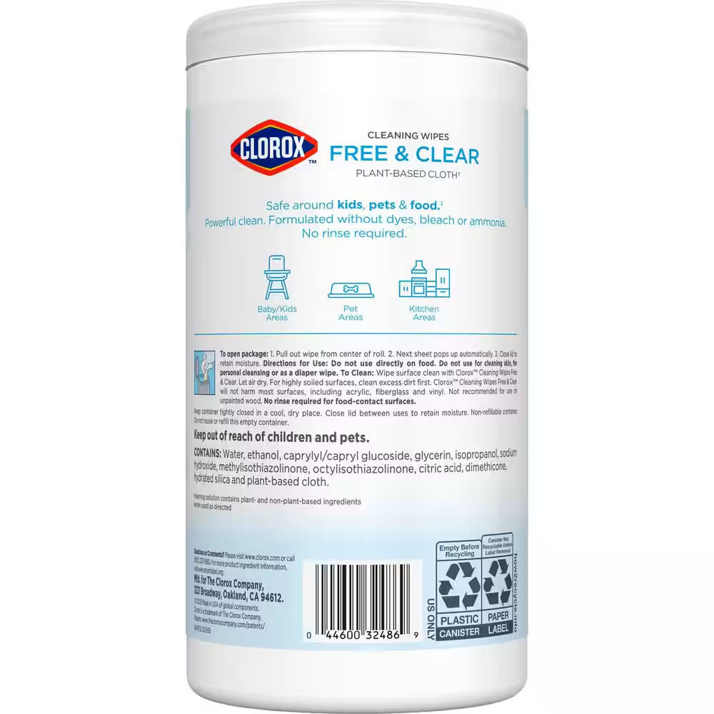 75-Count Free & Clear Compostable All-Purpose Cleaning Wipes (3 Pack)