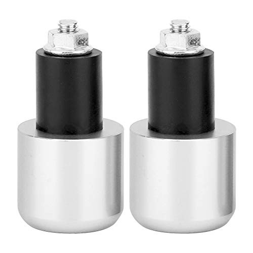 2Pcs Motorcycle Handle Bar End Plug, Easy Installation and Direct Silver