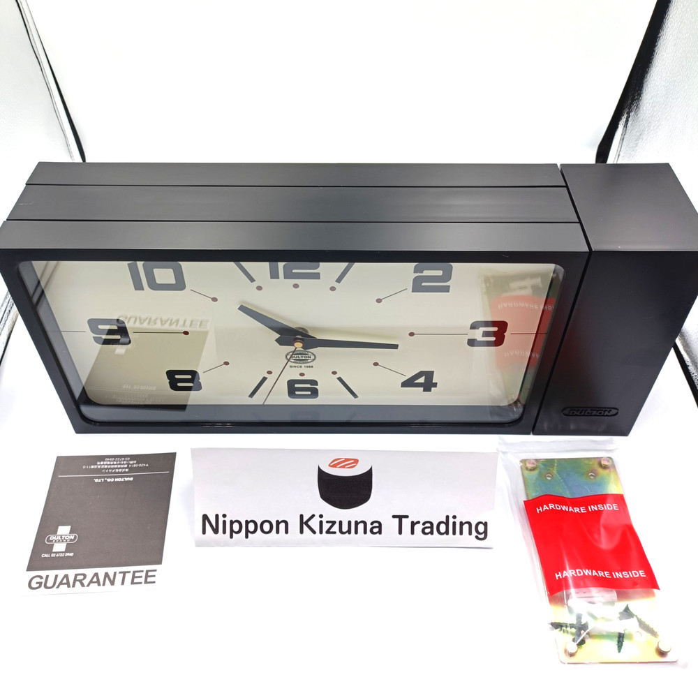 Dulton Double Face Wall Clock H21-0362BK Black Rectangle Magnet Type Japan