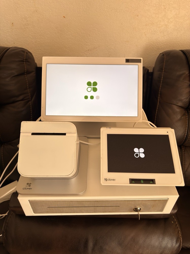 Clover POS System Cash Drawer Receipt Printer Touchscreen Card Reader