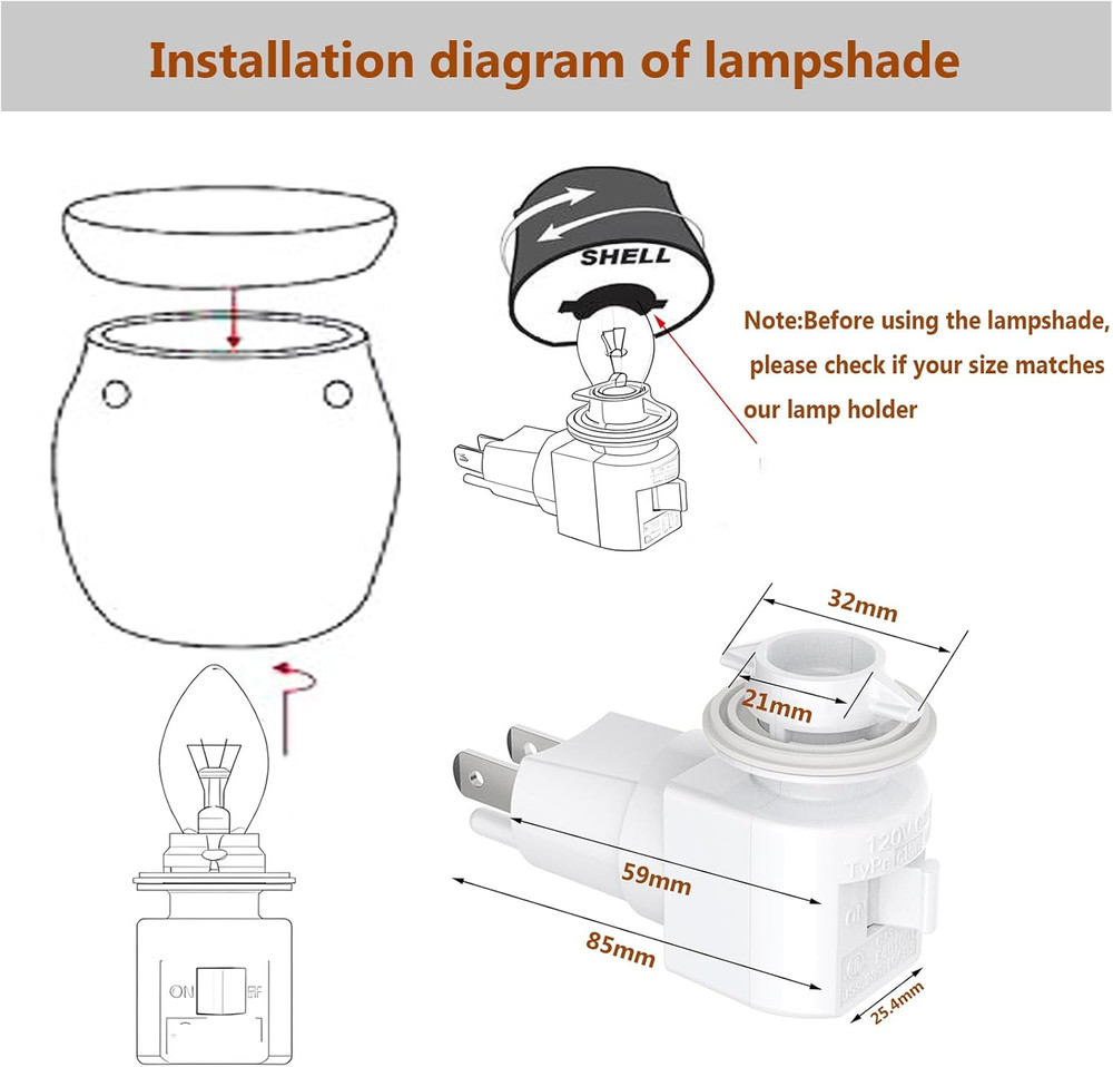 TWDRTDD Plug in Night Light, Adjustable E12 Base Socket with On/Off Switch