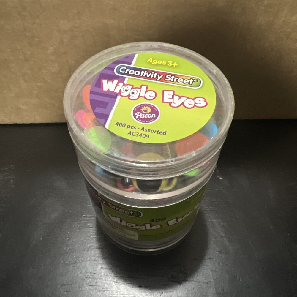 Creativity Street Wiggle Eye wStacking Storage Container, Assorted Size, 400 Cnt
