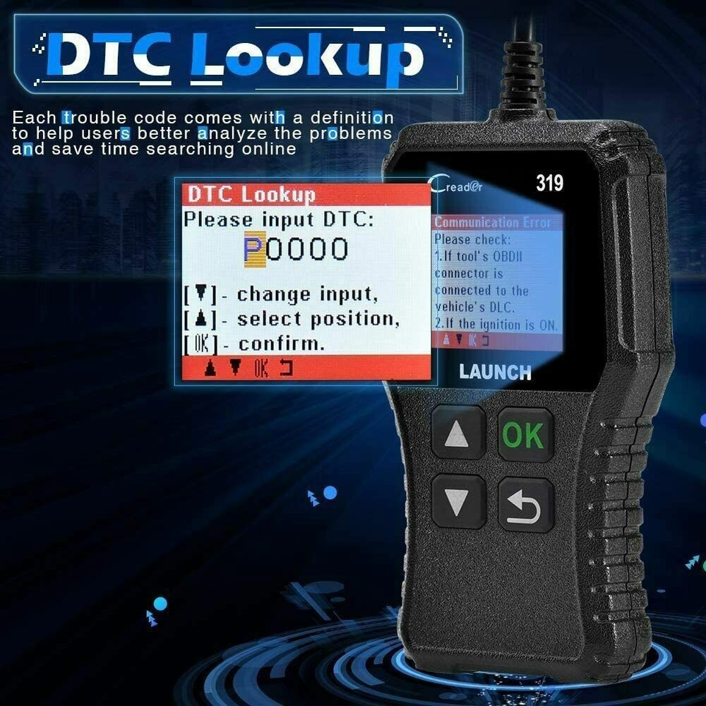 LAUNCH CR319 Car OBD2 OBD Code Reader Scanner Check Engine Fault Diagnostic Tool