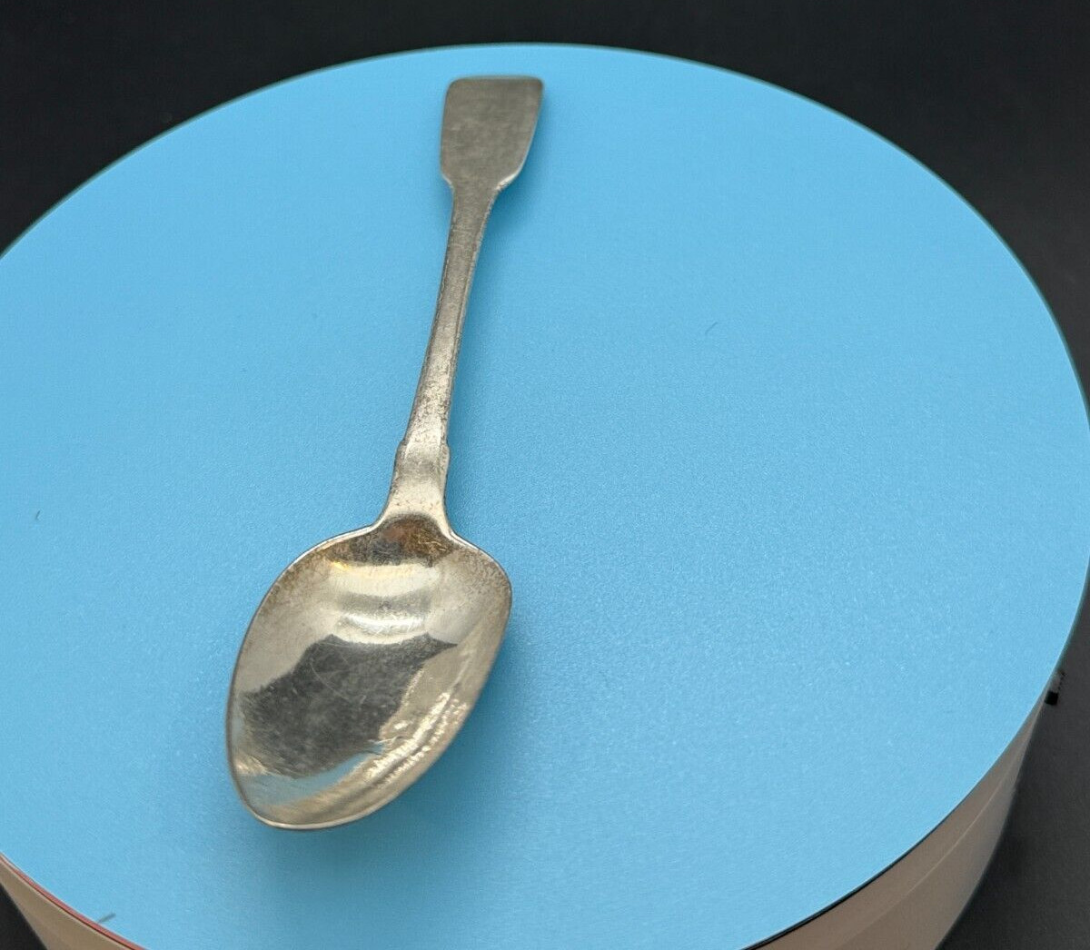 Irish Sterling Teaspoon 1825 Dublin Charles Marsh Rat Tail Fiddle 18.4g