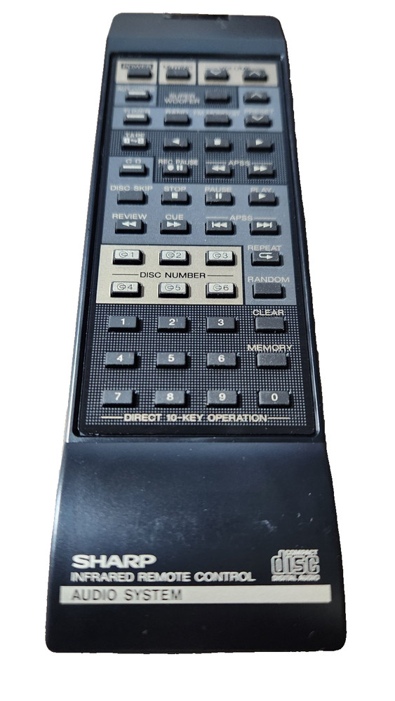 SHARP ORIGINAL REMOTE CONTROL OEM RRMCG0255AFSA USED IN VARIOUS AUDIO COMPONENTS