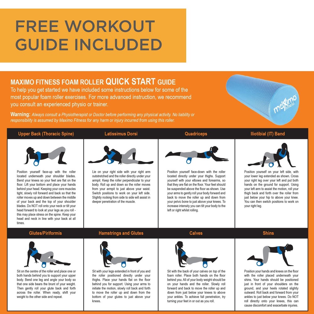 Foam Roller - High Density Exercise Roller for Trigger Point Self Massage, Mu...