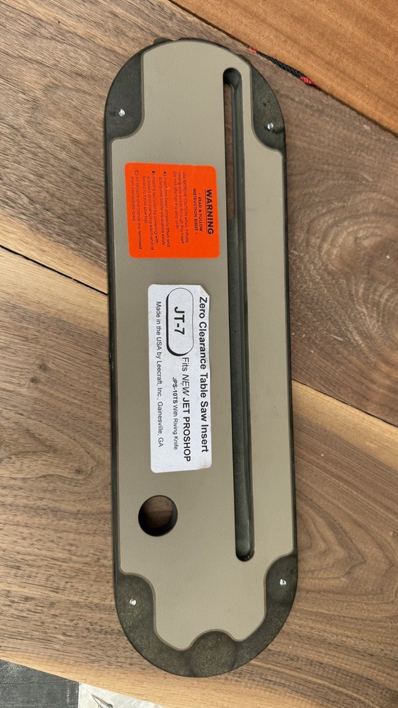 Zero Clearance Table Saw Insert For Jet JT-7