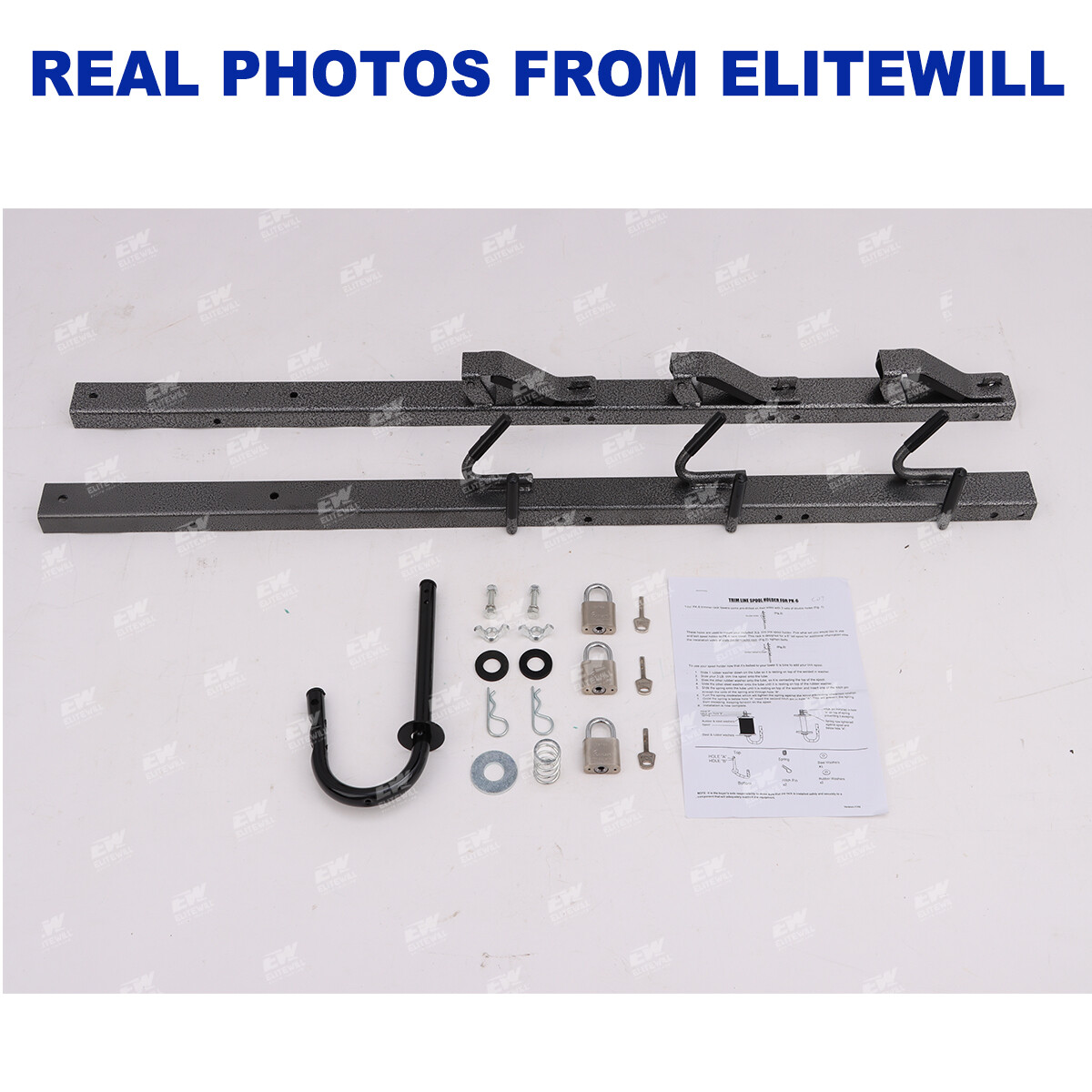 ELITEWILL 3 Place Weedeater Rack & 2 Place Backpack Blower Rack for Open Trailer