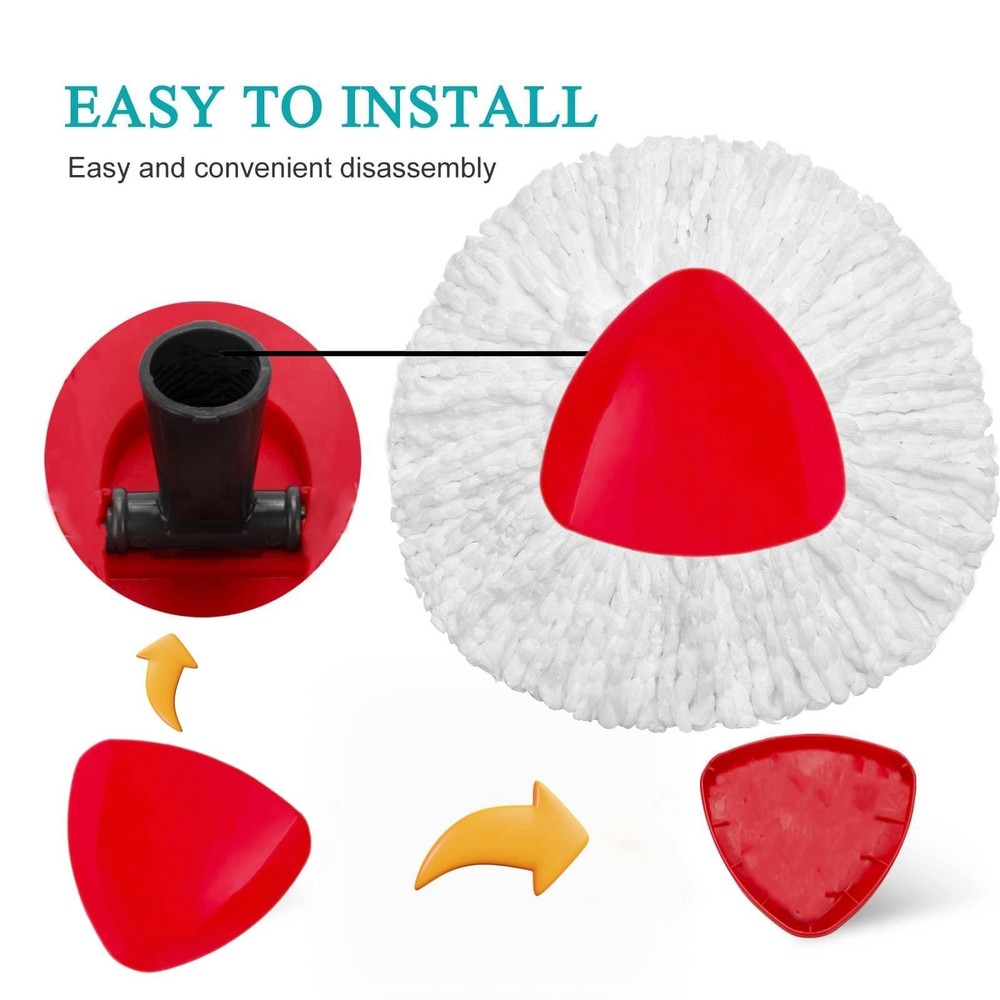 12 Pack Spin Mop Replacements Head, Mop Heads Replace Compatible for Oceda Ea...