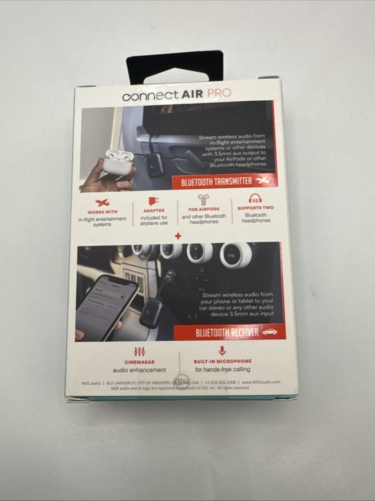 MEE audio Connect Air Pro Bluetooth Wireless Audio Transmitter & Receiver 2-in-1