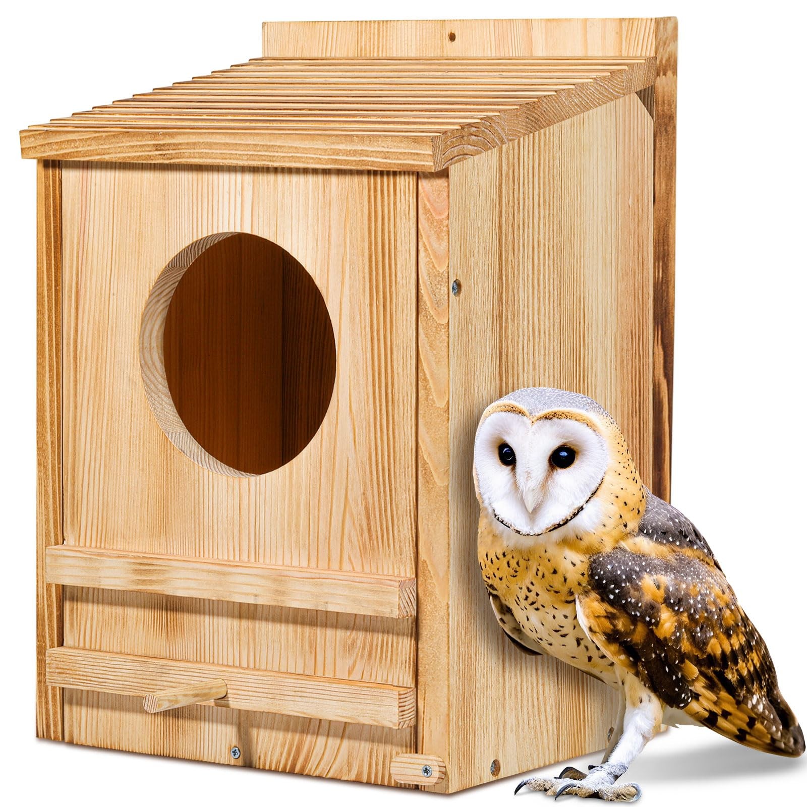 Large Barn Owl House,Owl Nesting Box For Outside,Wooden Nest House,Large Hand...