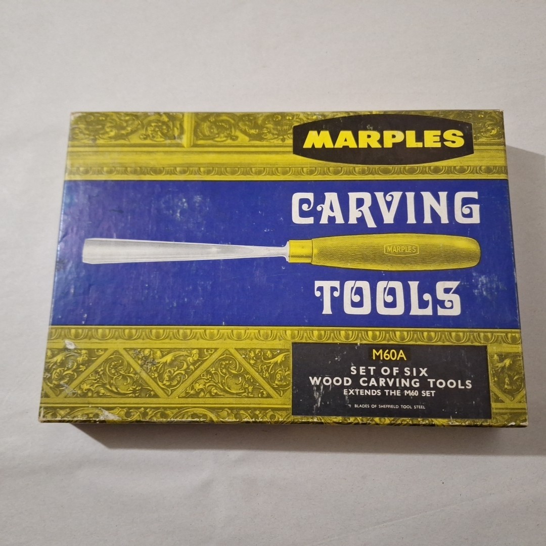 Marples M60A carving tools set in box, 6-piece used set