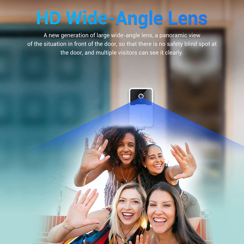 Wireless Smart WiFi Video Doorbell Camera Intercom Ring Bell with Chime Security