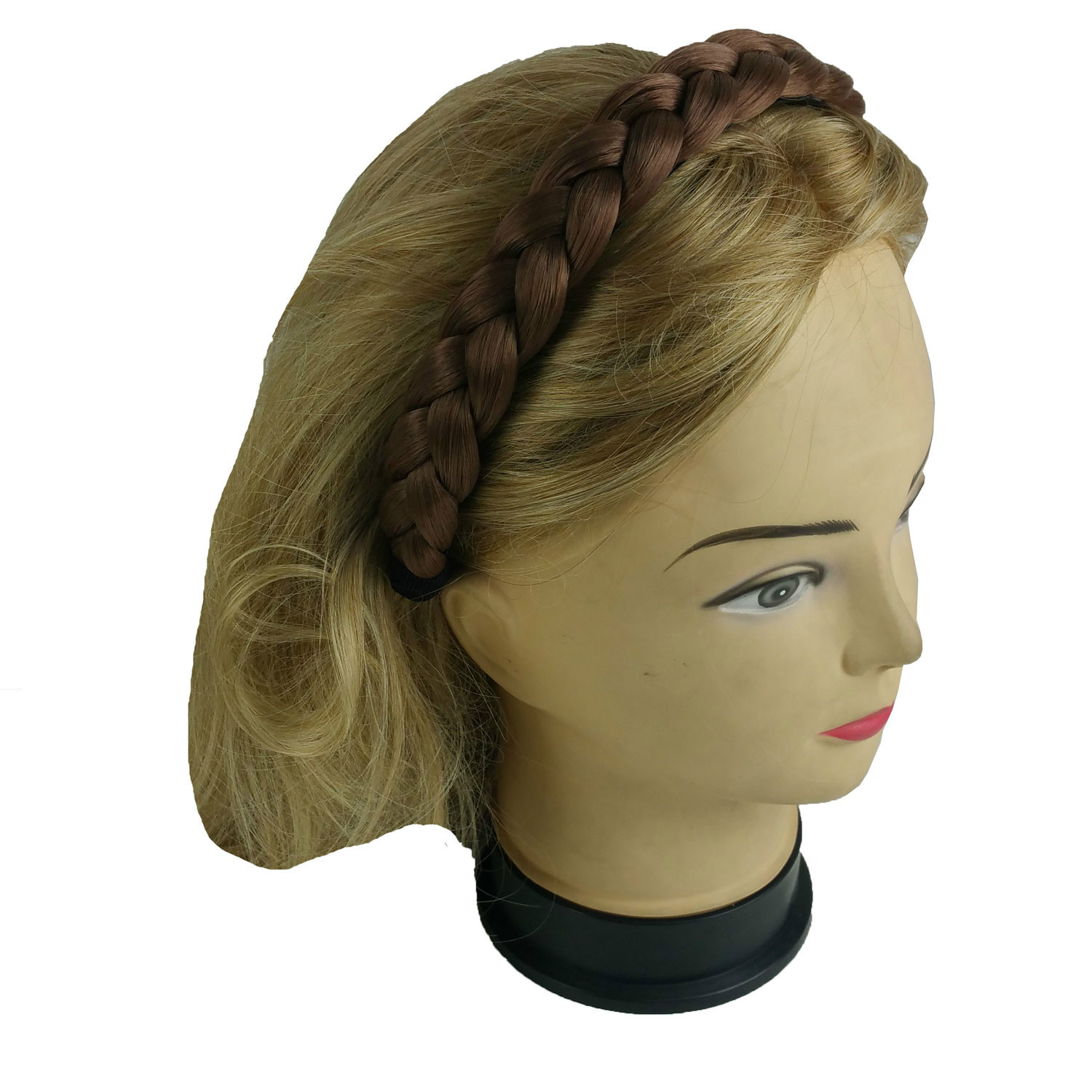 Hair Headband Braided Plaited Headband Synthetic Hairband for Women Girls