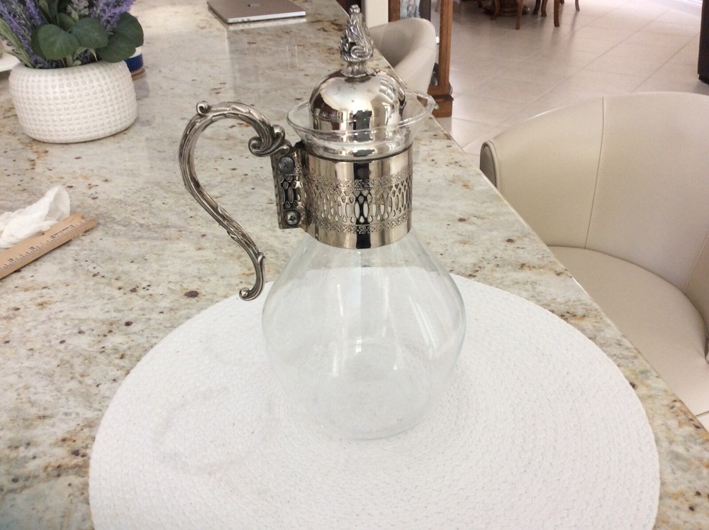 Moroccan style glass pitcher