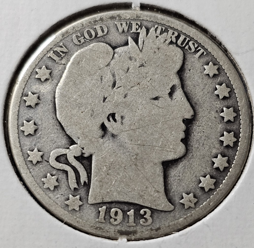 1913 P Barber Silver Half Dollar Philadelphia Mint