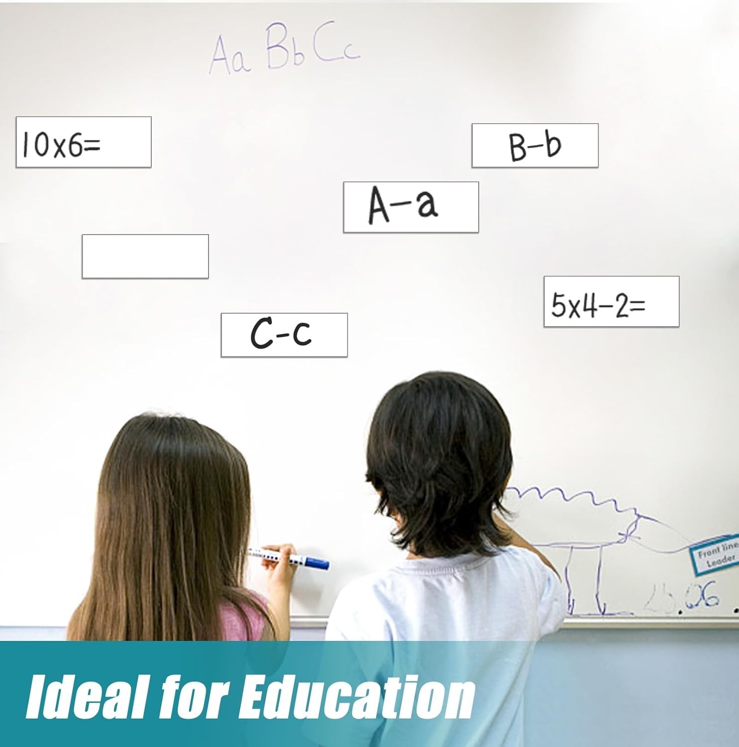 50 Pack Dry Erase Magnetic Labels White Reusable Write On Magnets Sticker, Ma...