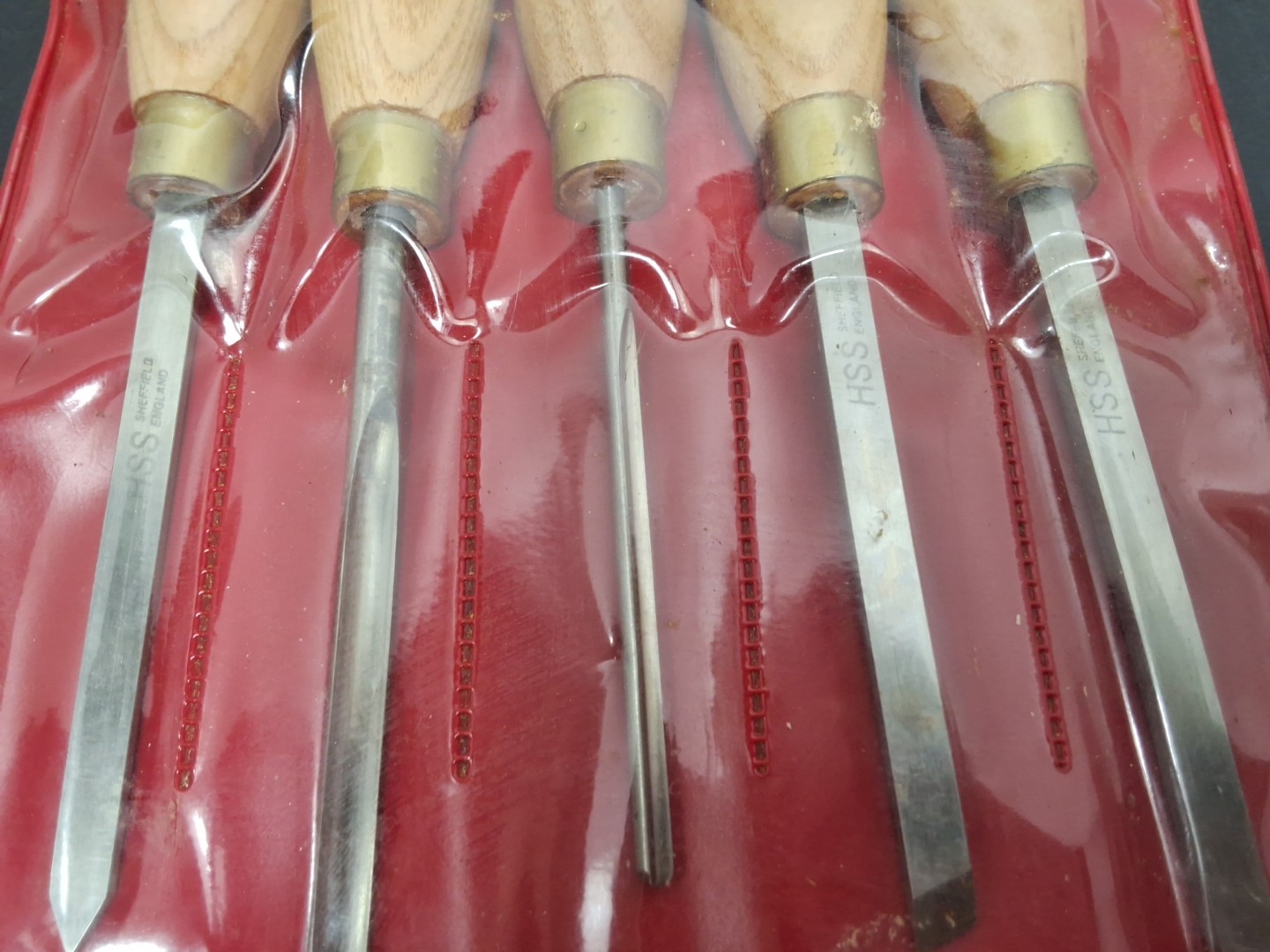 HSS Sheffield England Chisel Set of 5 Used with Free Shipping