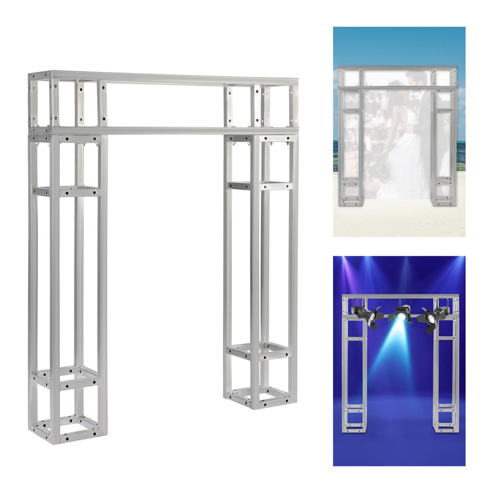 3-Piece Square DJ Truss System - Heavy Metal Segments For Lighting Setup