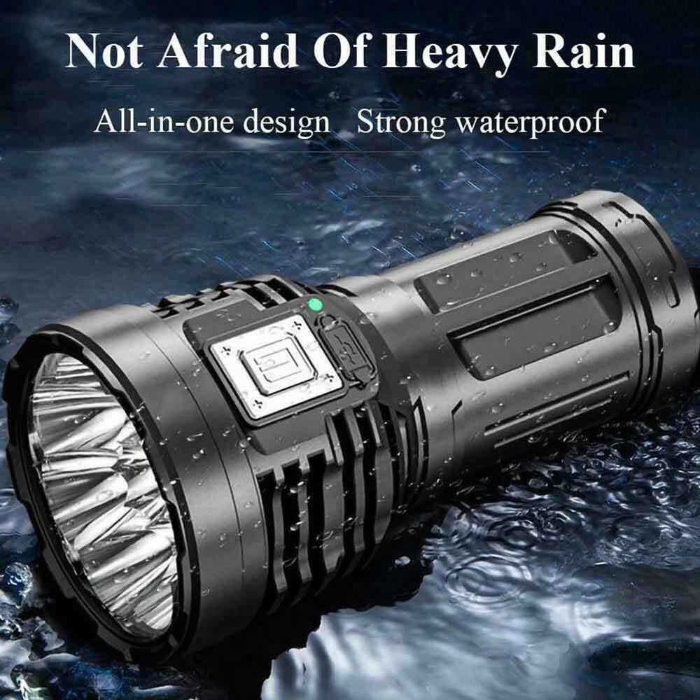 Super Bright LED Tactical Flashlight USB Rechargeable Work Light COB Side Light
