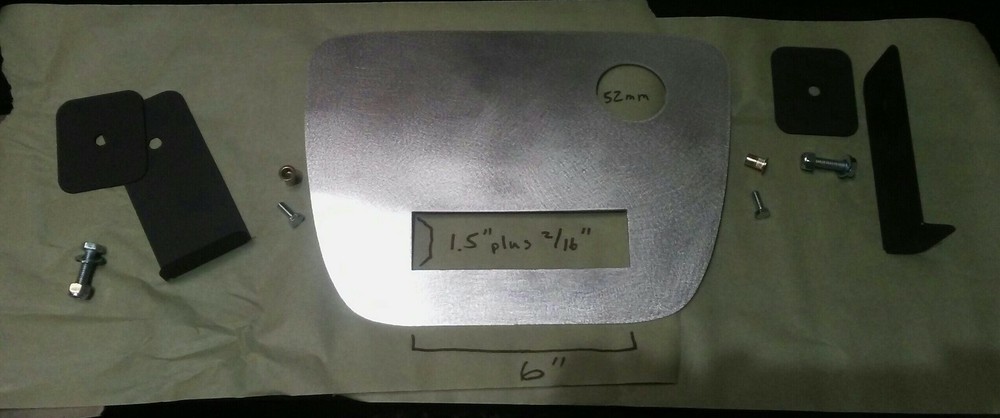 1996 Honda Civic EK Middle Panel:*Bare Aluminum One 52mm & Switch Panel Cutout