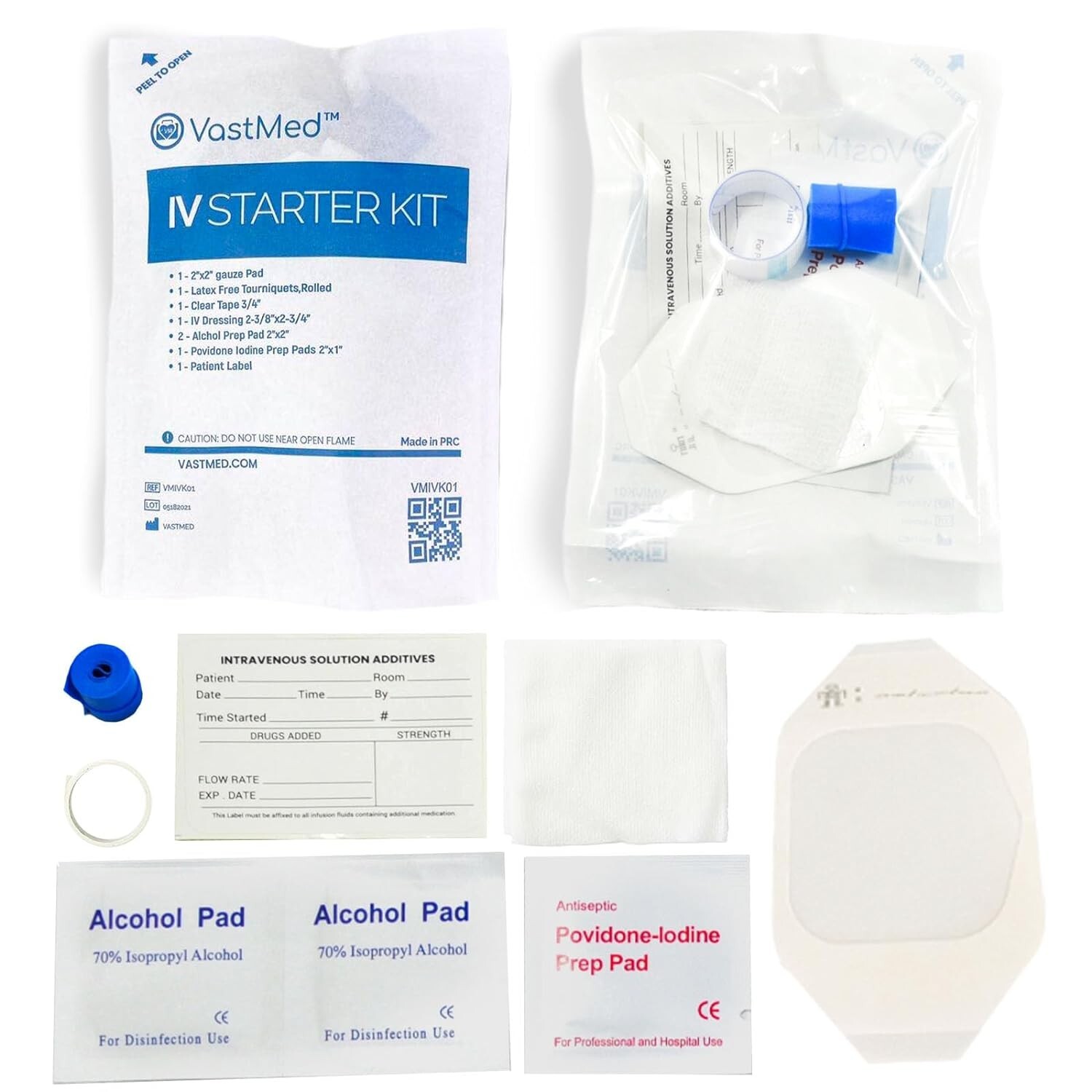 IV Starter Kit with Gauze/Chlorascrub Swab LF Posi-Guard Latex-Free Tourniquets