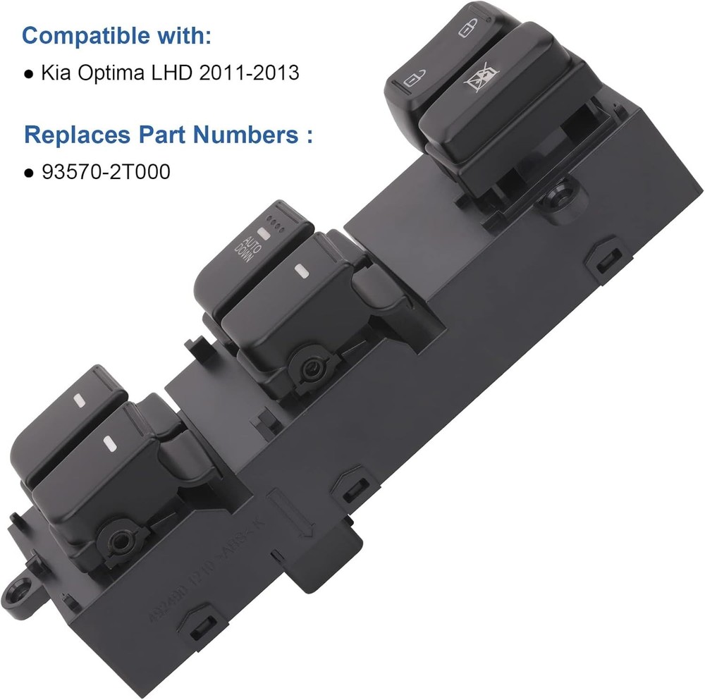 Main Window Switch Power Control Button Compatible with Kia Optima LHD 2011 2012