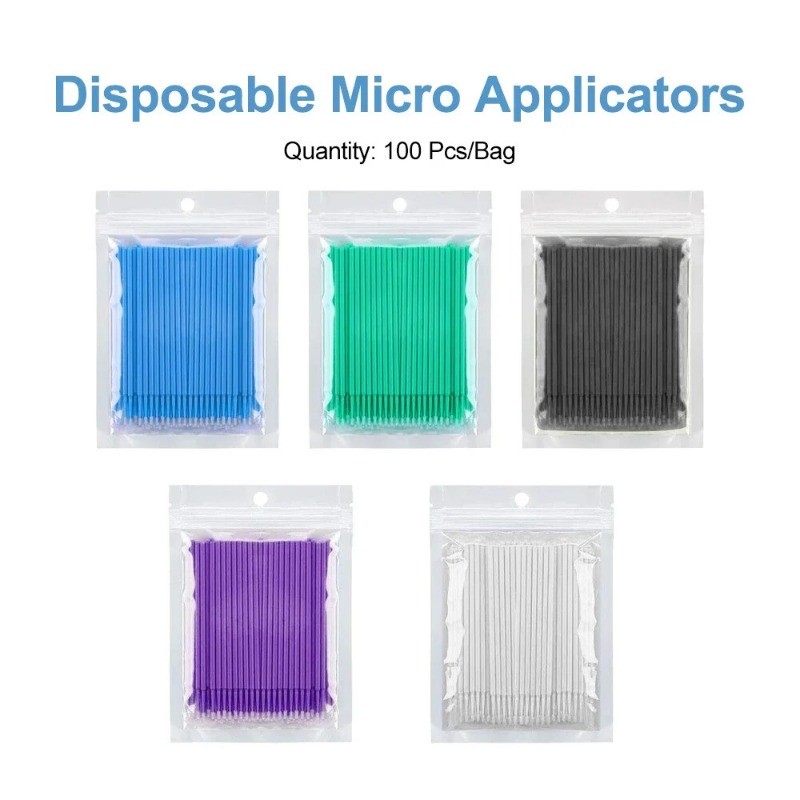 Dental Disposable Micro Brush Tips Bendable Long Type& Tapered Applicators 100pc