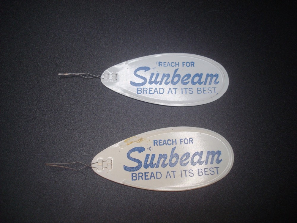 2x SUNBEAM BREAD Tin Litho Advertising Needle Threader