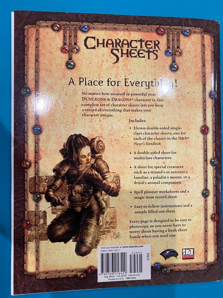 WOTC D&D 3.0 Character Sheets Complete