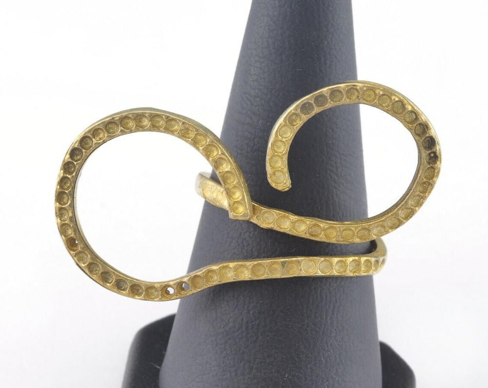 Ring Adjustable Ring Bezel Raw brass (18mm 8US inner size - Adjustable ) 2717